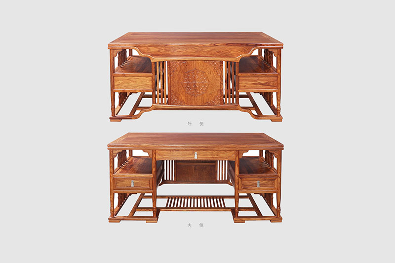 琼中中式家居装饰书房桌椅组合家具效果图